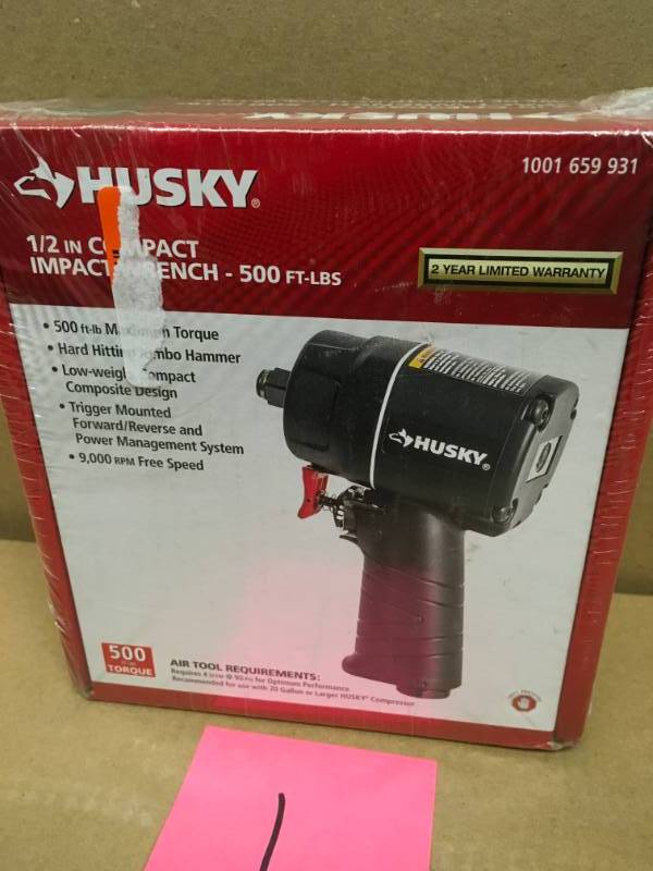 lot 1 image: Husky 12 Compact Impact Wrench 1001659931 not used