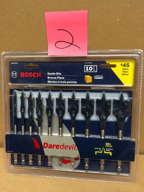 lot 2 image: Bosch Daredevil Standard Spade Bit Set (10-Piece) not used
