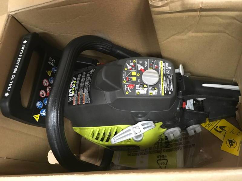 lot 21 image: RYOBI 14 in. 37cc 2-Cycle Gas Chainsaw USED  in very good condition