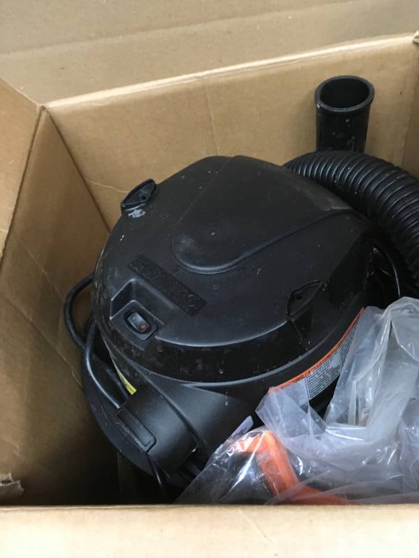 lot 36 image: RIDGID 6 Gal. 4.25-Peak HP Stainless Steel Wet Dry Vac USED  in very good condition