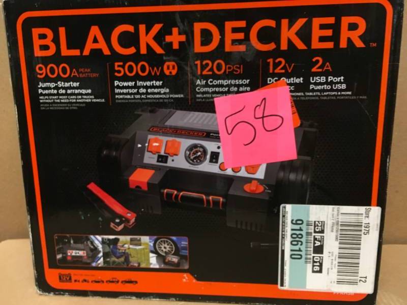 lot 58 image: BLACKDECKER 500-Watt Portable Power Station  in very good condition