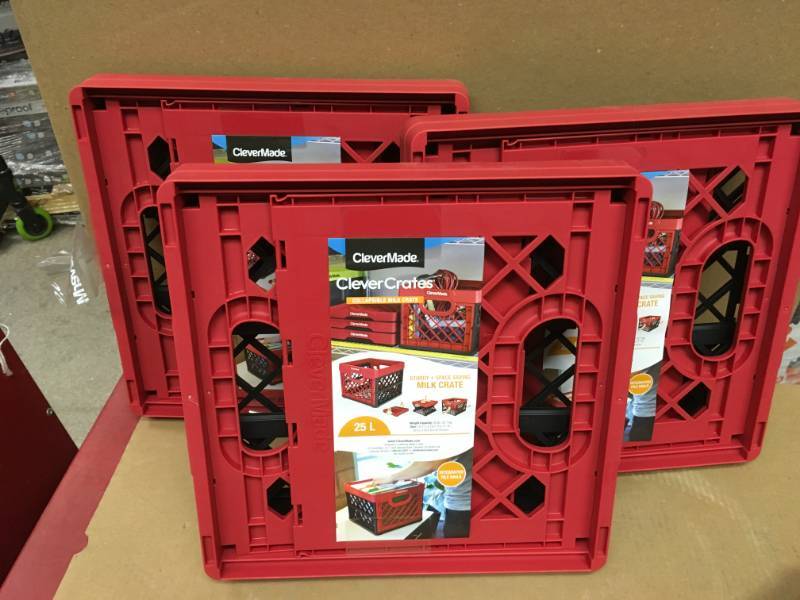 lot 61 image: CleverMade Collapsible Milk Stackable Storage Utility QTY 3  in very good condition