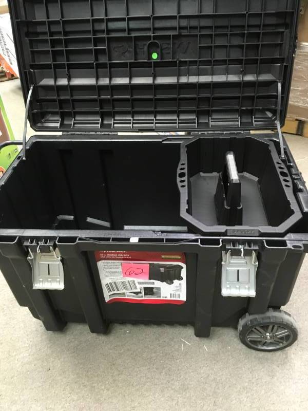 lot 62 image: Husky 37 in. Mobile Job Box Utility Cart Black  in very good condition