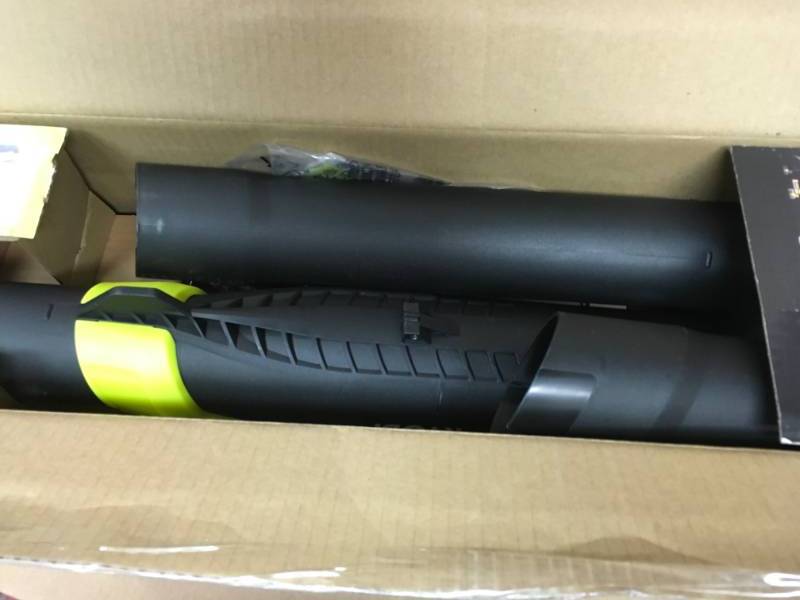 lot 76 image: RYOBI ONE 90 MPH 200 CFM 18-Volt Lithium-Ion Cordless Leaf Blower - 2.0 Ah Battery and Charger Included  in very good condition