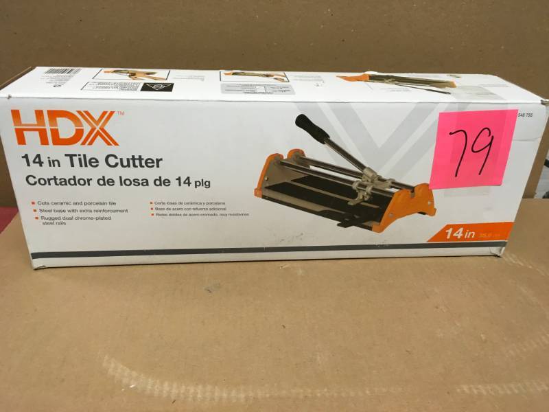 lot 79 image: HDX 14 in. Rip Ceramic Tile Cutter  in very good condition
