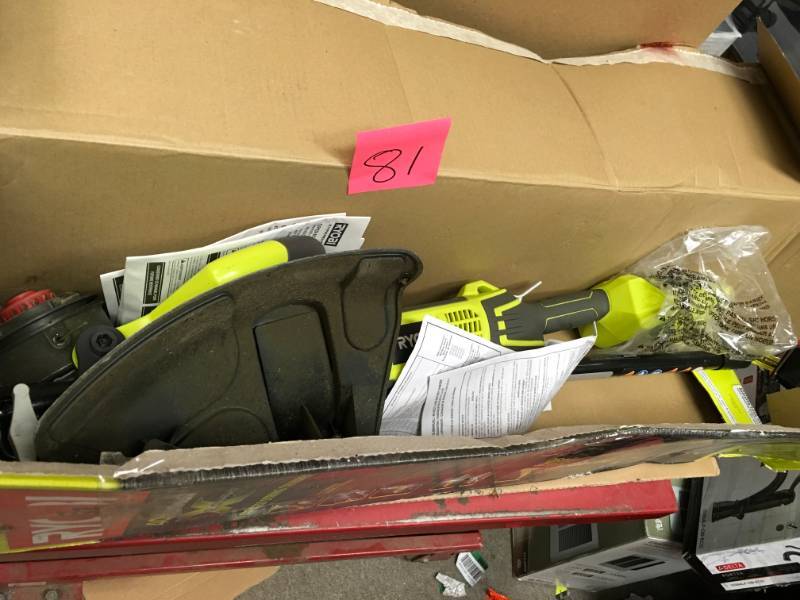 lot 81 image: RYOBI 40-Volt Lithium-Ion Cordless String TrimmerEdger - Battery and Charger Not Included used in working conditions