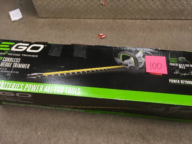 lot 100 image: EGO 56V Lithium-Ion Cordless 24 in. Brushless Hedge Trimmer Kit HT2411  in very good condition