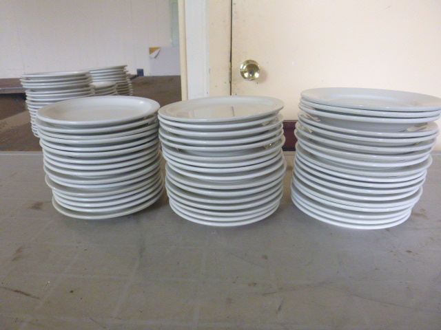 lot 12 image: 50 White Dinner Plates