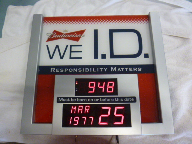 lot 58 image: Budweiser We ID Light Up Sign