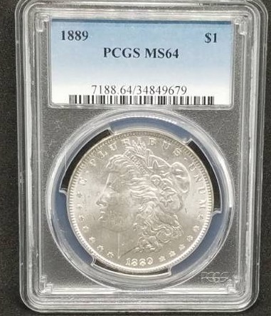 lot 6 image: 1889 PCGS MS64 Morgan Silver Dollar