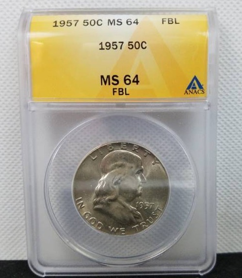 lot 28 image: 1957 50 Cent MS 64 FBL