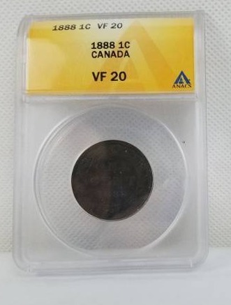 lot 43 image: 1888 1 cent VF 20 Canada