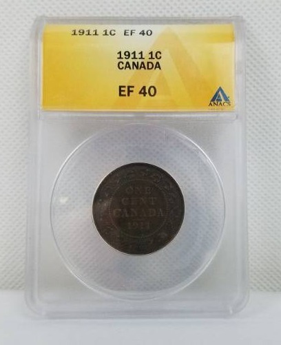 lot 44 image: 1911 1 cent EF 40 Canada
