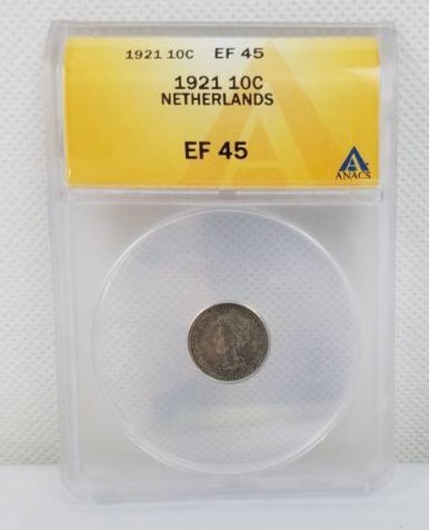 lot 46 image: 1921 10 cent EF 45 Netherlands