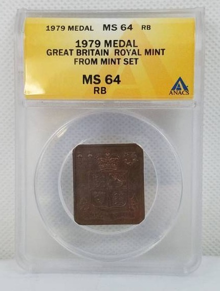 lot 50 image: 1979 Medal MS 64 RB Great Britain Royal Mint from Mint Set