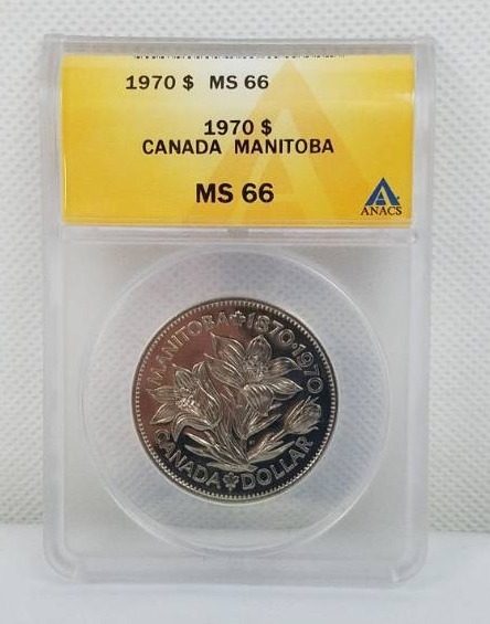 lot 55 image: 1970 Manitoba Canada Dollar Grade MS 66