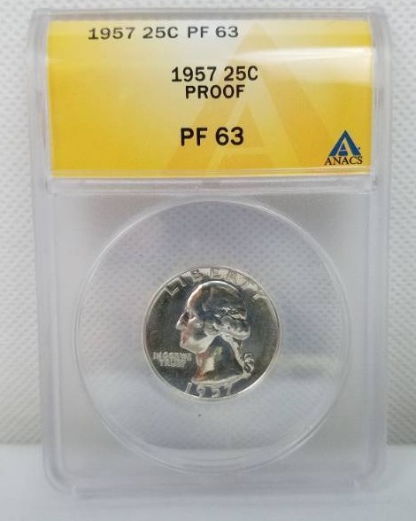 lot 66 image: 1957 Washington 25 Cent PF 63 PROOF