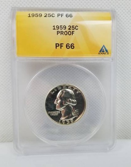 lot 77 image: 1959 Washington 25 cent PF 66 PROOF