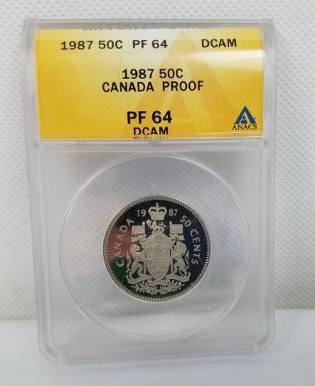 lot 90 image: 1987 50c PF 64 DCAM Canada Proof