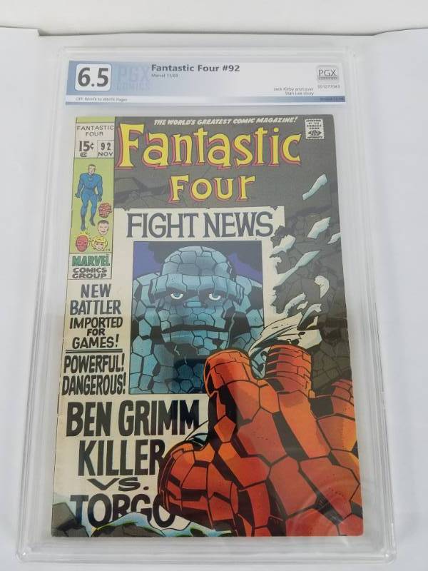 lot 117 image: Fantastic Four #92 Graded Marvel Comic Book 6.5 November 1969