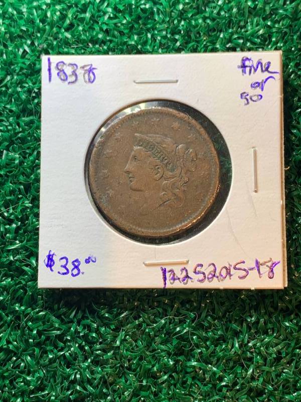 1838 Braided Hair Large Cent