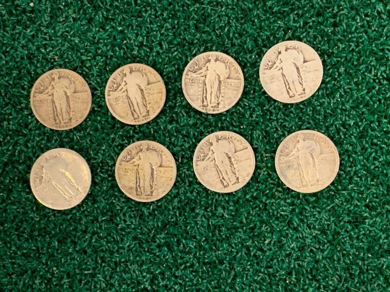 Lot of 8 Standing Liberty Silver Quarters