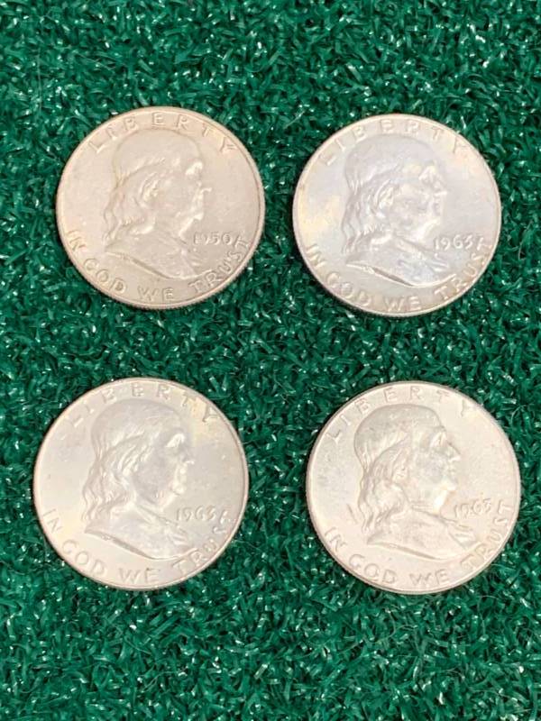 Lot of 4 Franklin Half Dollars (higher grade)