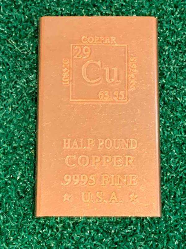 Half Pound (8oz) Investment Grade .999 Copper