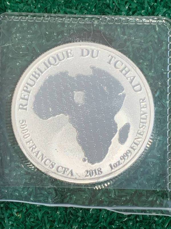 1oz .999 African Lion Silver Coin from Chad
