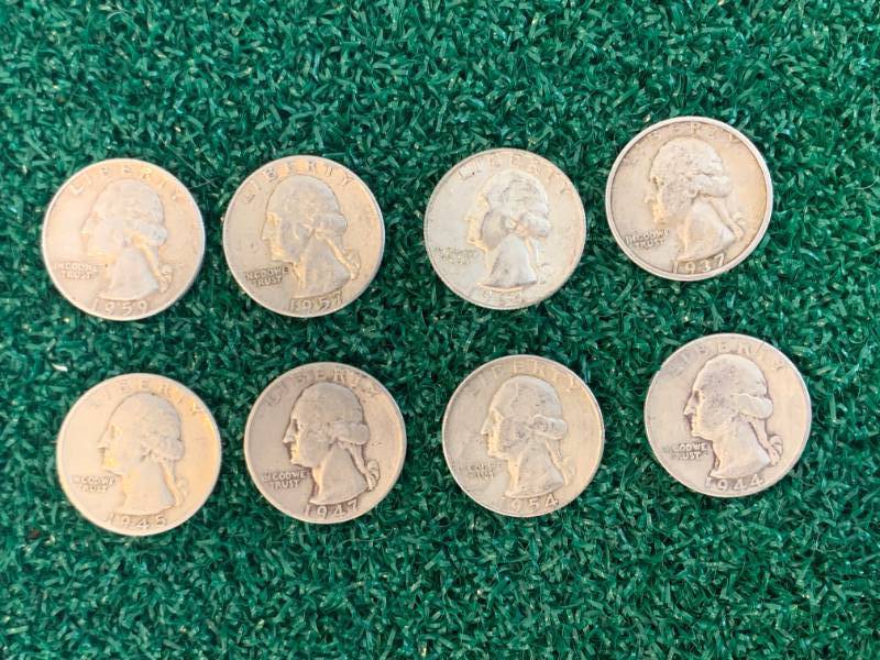 Lot of 8 Silver Quarters