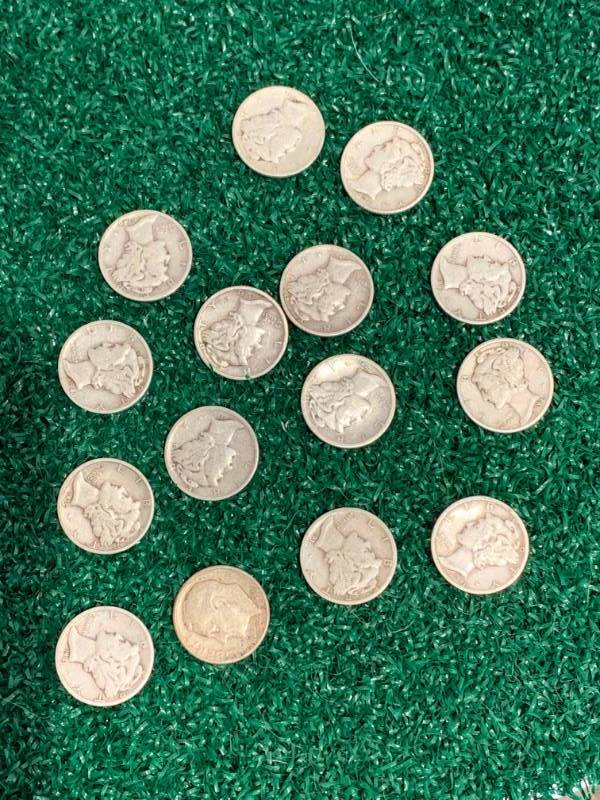 Lot of 15 Mercury Dimes