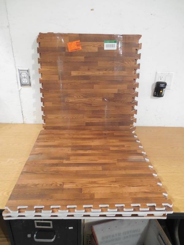 lot 37 image: TrafficMASTER BrownTravertine 24 in. x 24 in. x 0.47 in. Wood All Purpose Flooring (8-Pack)