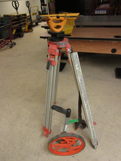 SURVEYING HEADS WITH STANDS AND MEASURING WHEEL