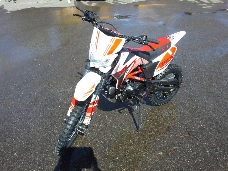 orange and white dirt bike