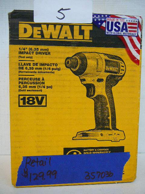 lot 5 image: DeWALT 18v 14 Impact Driver