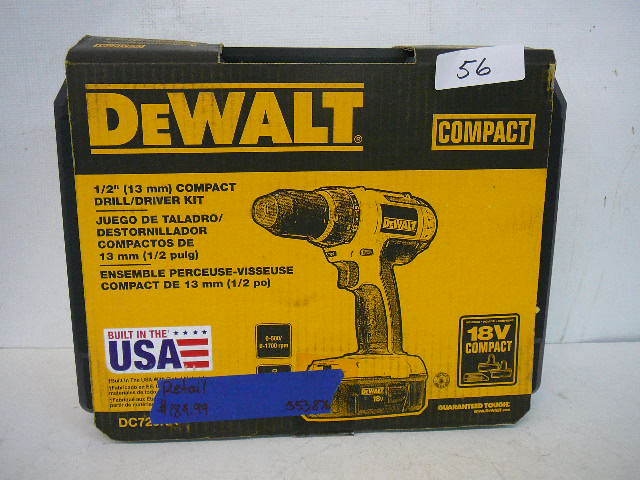 lot 56 image: DeWalt 18v 12 Drill Driver Kit