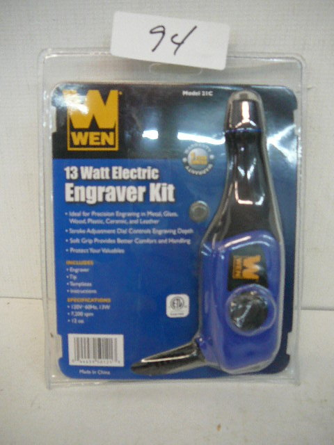lot 94 image: WEN 13 Watt Electric Engraver Kit