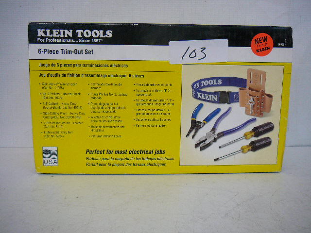 lot 103 image: Klein Tools 6 Pc. Trim-Out Set