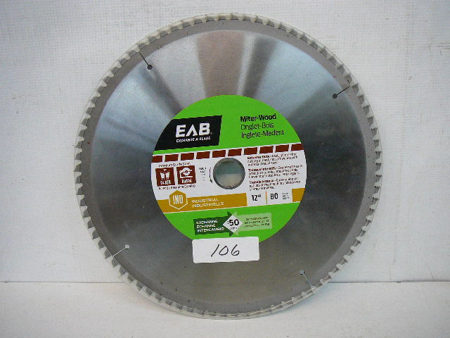 lot 106 image: EAB Circular Saw Miter Wood Blade 12 80 Teeth