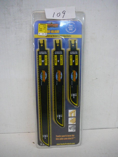 lot 109 image: Spyder Reciprocating Saw Blades