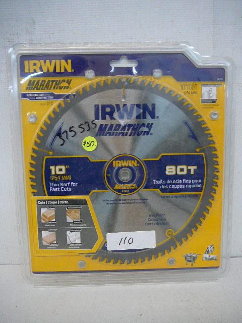 lot 110 image: Irwin Circular Saw Blades 10  80 Tooth TrimFinish