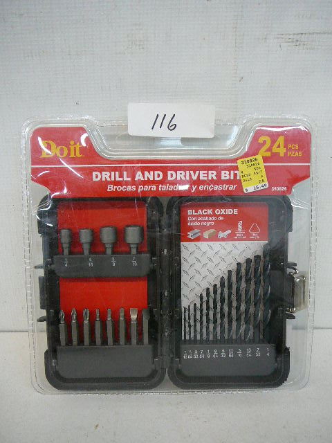 lot 116 image: Drill & Driver Bits 24 Pcs.