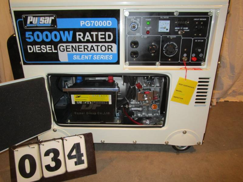 lot 34 image: Pulsar 5000 Watt Diesel Generator