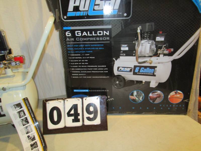 lot 49 image: Pulsar 6 Gallon Air Compressor