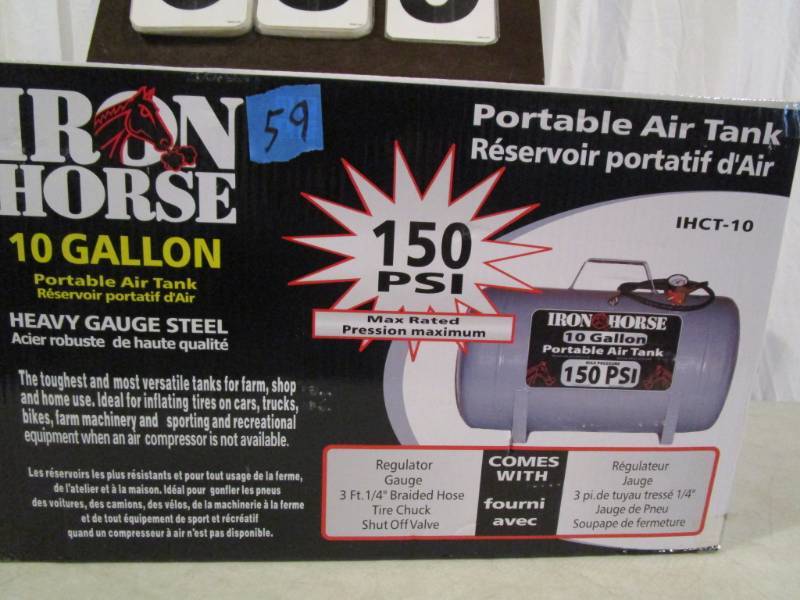 lot 59 image: Iron Horse 10 Gallon Portable Air Tank