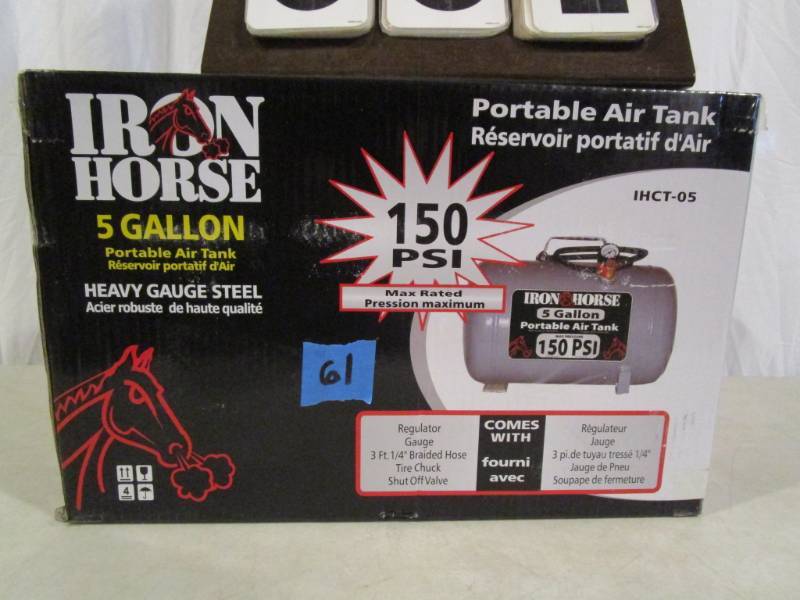 lot 61 image: Iron Horse 5 Gallon Portable Air Tank