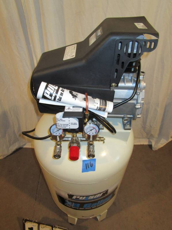 lot 116 image: Pulsar 28 Gallon Vertical Air Compressor