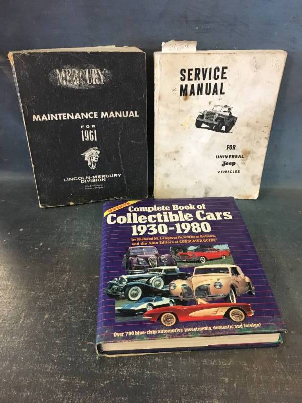 lot 6 image: Service Manuals, Universal Jeep, 61 Mercury and More