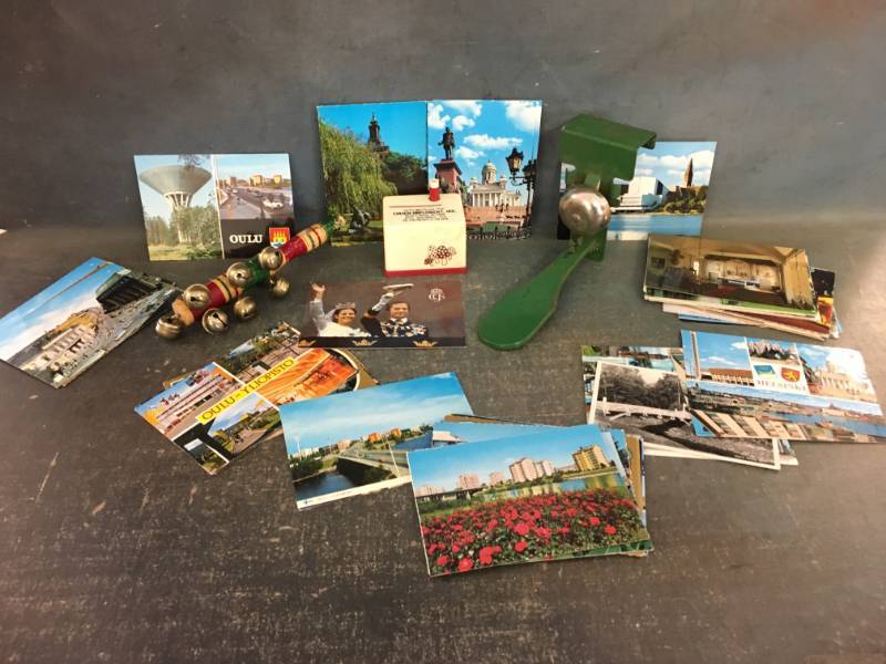 lot 33 image: Vintage Finland Post Cards, Door Bell and More