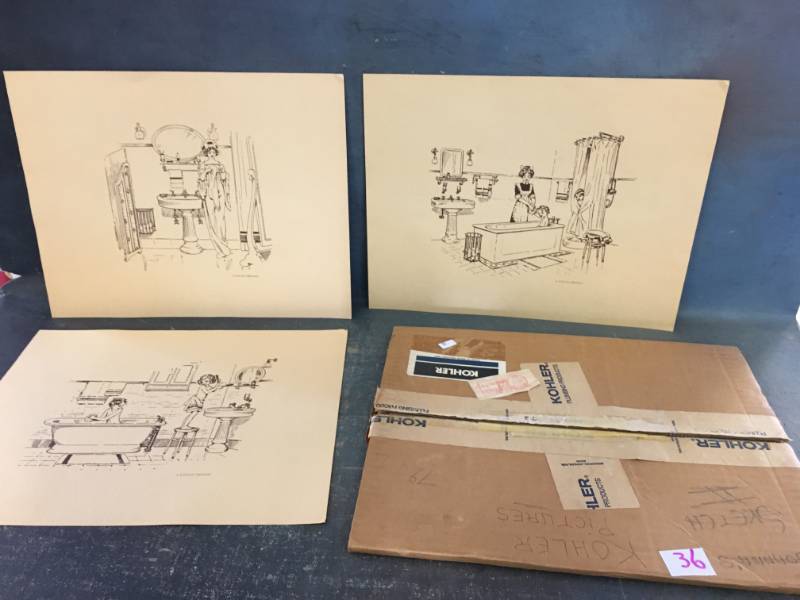 lot 36 image: Unframed Kohler Pictures
